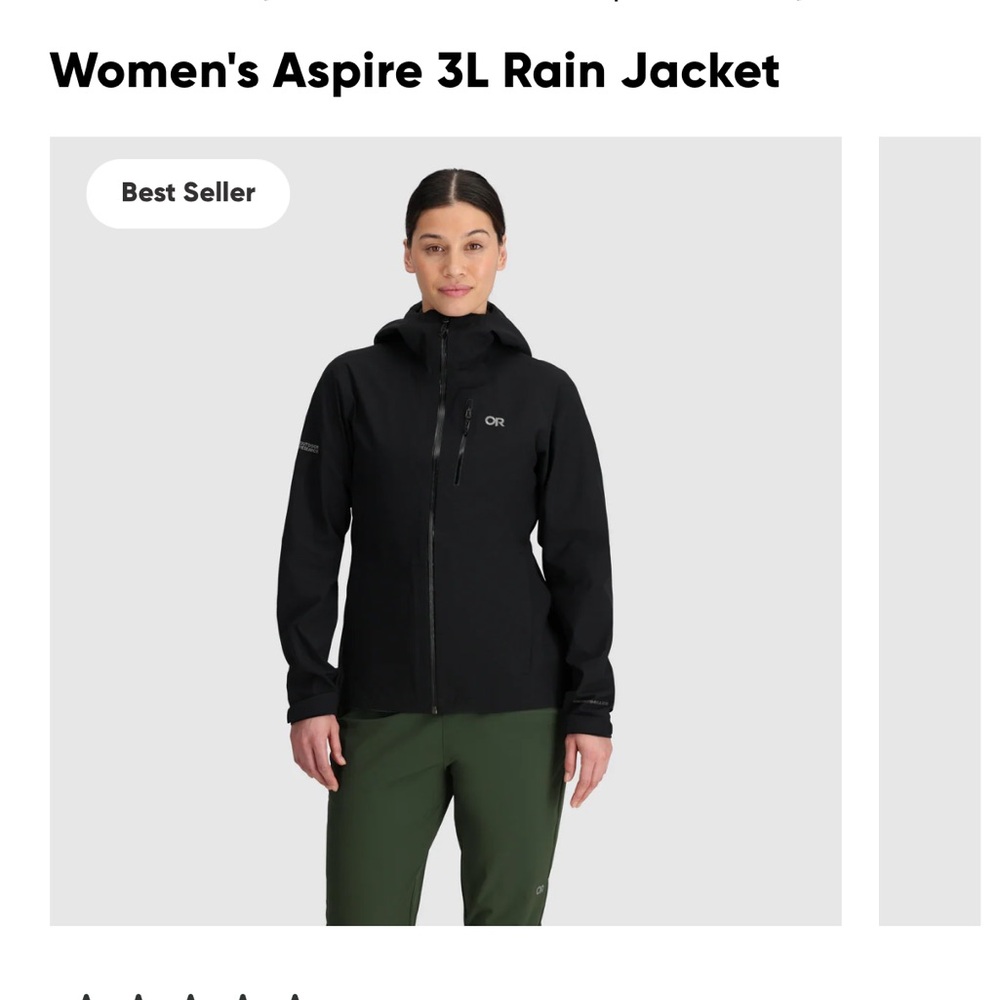 Women's Black Aspire Rain Jacket